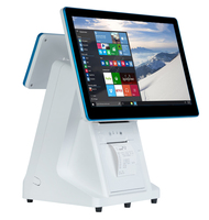 Système de point de vente tout-en-un EYA156 avec écran, caisse enregistreuse de supermarché, terminal double, système d'exploitation Windows/Android/Linux