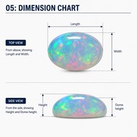 Opale naturelle australienne cabochon taille ovale, haute luminosité, multicolore, pierre libre pour incrustation de bijoux en or K, vente en gros