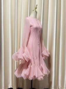 LS2526 Kimshein <span class=keywords><strong>Abiti</strong></span> Primaverili da Donna, Maniche Lunghe, <span class=keywords><strong>Eleganti</strong></span> Vestiti da Cocktail Unici, Abito <span class=keywords><strong>Midi</strong></span> Raffinato - Product Image 2