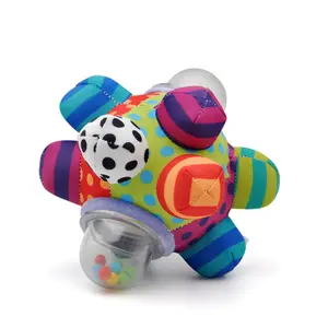 Mainan bola bayi lembut, kain Stereo ambil tangan bom warna-warni mewah mainan bola menenangkan