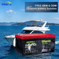 Batterie à décharge profonde robuste 48V 200AH 10KW Grade A LiFePO4 Marine Bluetooth BMS M8 Terminal 6000+ Cycles CE RoHS IP67 OEM ODM