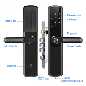 Serrure intelligente Ttlock/tuya en aluminium, serrure <span class=keywords><strong>de</strong></span> porte électronique avec mot <span class=keywords><strong>de</strong></span> passe, empreinte digitale, RFID, entrée sans clé, serrure numérique pour porte d'entrée - Product Image 4