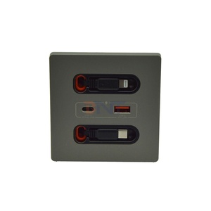 Thời trang hàng đầu 20 Wát nhanh chóng sạc USB ổ cắm với có thể thu vào sạc cáp và Type-C cổng 10A tường ổ cắm - Product Image 6