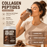 Poudre de collagène OEM ODM pour la santé, peptides de collagène, vitamines, saveur chocolat, antioxydant, soutien immunitaire, complément alimentaire beauté