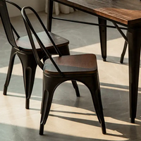 Meubles de restaurant de luxe léger, style industriel vintage, table et chaises en fer et bois, style loft, pour restauration rapide, café, salon de thé