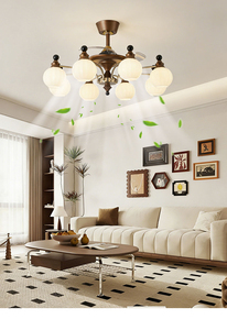 Traditional LED <b>Ceiling</b> <b>Fan</b> with Light <b>Remote</b> <b>Control</b> 5-Speed AC Motor 5000K Daylight Outdoor Use 5 Blades Plastic - Product Image 4