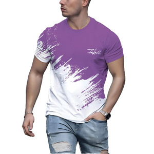 Camiseta Informal de Algodón 100% para Hombre, Cuello Redondo, Corte Regular, Diseño Liso, 220g, Tejido de Punto, Estilo Deportivo - Product Image 4