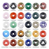 Pendentif Donut en Pierre Naturelle Multi-Tailles 12/14/16/18/20/25/30/40 MM, Perle en Cristal Donut de la Paix pour la Fabrication de Bijoux DIY