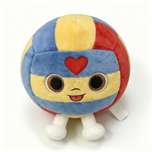 Llavero de Peluche Personalizado de Voleibol, Diseño de Voleibol de Dibujos Animados, Forro de Malla, Tela Súper Suave - Product Image 1