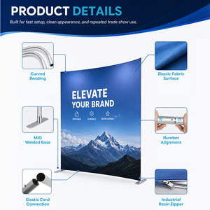 Stand Espositivo Personalizzato Pieghevole Ecologico Leggero Portatile alla <span class=keywords><strong>Moda</strong></span> per Fiere con Tessuto Tensionato Autoportante - Product Image 4