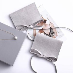 Custom Logo Deboss Print Luxury Microfiber Gift Pouch for Necklace Earrings Jewelry Pouch - Product Image 4