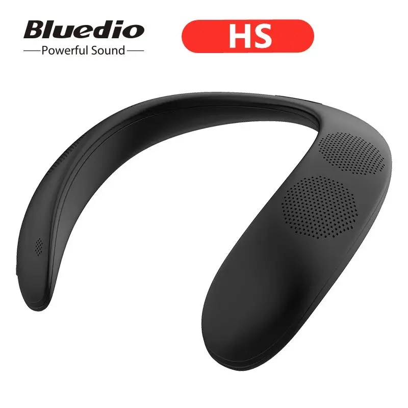 Bluedio HS Professional Tragbare leistungs starke kabellose Bass lautsprecher Nackenbügel-Lautsprecher mikrofon mit Bass FM Radio SD-Kartens teck platz