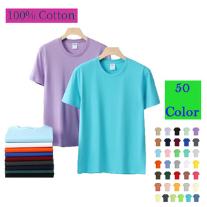 เสื้อยืดผู้ชายคอตตอน 100% สกรีนโลโก้ด้วยความร้อน แบบยูนิเซ็กซ์  ขายส่ง รับทำตามสั่ง 50 สี คุณภาพสูง - Product Image 1