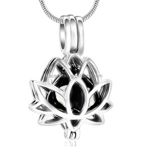 Cremation Jewelry for Ashes Mini Keepsake Urn Memorial Ash Necklace Lotus Flower Ashes Cremation Urn Pendant - Product Image 3