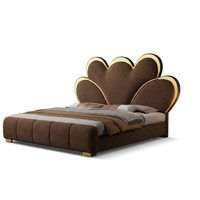 Lit plateforme moderne, luxueux, durable et élégant, capitonné en similicuir souple, en bois de pin massif, avec coffre de rangement, disponible en tailles King et Queen, assemblé.
