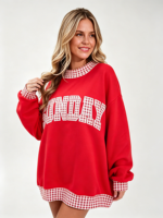 Sweatshirt Wanita Oversize Mockneck Gaya Asimetris Cetak 3D Puff Bahan Katun Fleece Pullover Jumper Atasan Kasual
