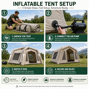 Tente gonflable portable d'extérieur pour le camping, grande taille 4mx6m, imperméable, pour événements - Product Image 6