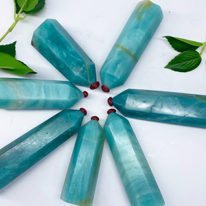 En gros Naturel Amazonite Quartz Tour Cristal Poli Pierres De Guérison Forme <span class=keywords><strong>Amazon</strong></span> Point Tour Fengshui Décoration Mascotte Eux - Product Image 3