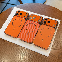 Coque de téléphone portable magnétique de luxe électroplaquée orange pour iPhone 17 Pro Max 17 Air 17 16 15 14 13 avec recharge sans fil