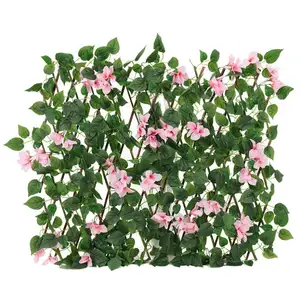 도매 가짜 꽃 울타리 벽 정원 장식 인공 녹색 식물 나무 울타리 꽃