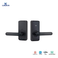 Système de contrôle d'accès intelligent pour maison et hôtel avec serrure de porte en bois en alliage d'aluminium, carte mémoire RFID, carte intelligente, clavier, clé mécanique et application cloud