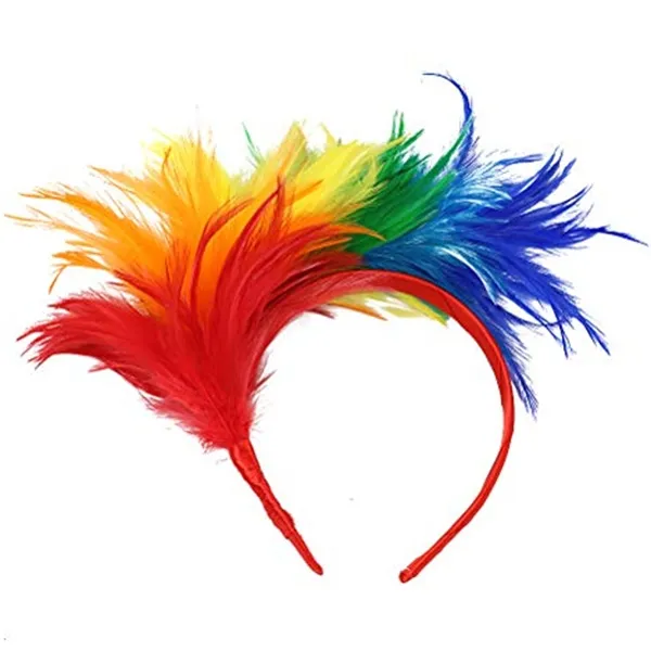 THU-099 karnaval LGBT eşcinsel kostüm geçit töreni Pride Fascinator saç bandı gökkuşağı tüyleri kafa bandı