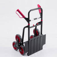 Carritos de acero personalizados de fábrica Boutique para almacén, 6 ruedas de escalada, pasamanos retráctiles, 120KGS