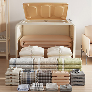 Large capacity flip-top toy storage <b>box</b>, thickened seasonal organizer for <b>clothes</b> and quilts, with wheels, portable. - Product Image 2
