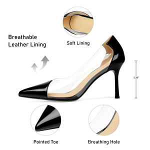 Chaussures à talons aiguilles transparentes à enfiler pour femmes, bout pointu, chaussures de mariée, chaussures de soirée, escarpins fermés - Product Image 2