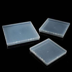 Transparent <b>Square</b> <b>Plastic</b> Storage Box 1.7Cm Jewelry Organizer Desktop <b>Container</b> Covered For Small Parts Components - Product Image 3