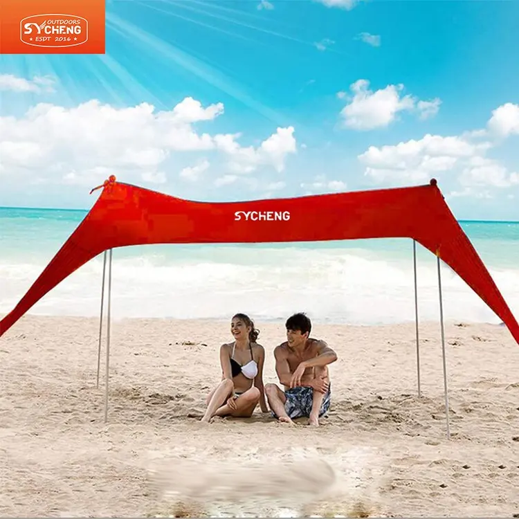 Tente de plage abri solaire abri de pluie extérieur auvent portable tentes parasol abri soleil tente de plage instantanée avec ancre de sable