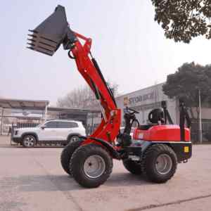 Cargadora de Ruedas 4x4 con Motor Diésel Kubota de Alta Calidad, Minicargadora de 0.6 Toneladas con Cucharón de 0.8m y Alto Momento de Carga - Product Image 1