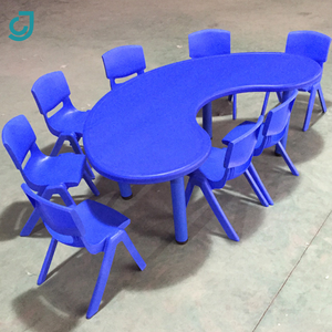 Mesa y Silla de Plástico con Diseño de Luna en Varios Colores para Jardín de Infancia, Estudio Infantil, Estación de Escritura para Bebés, Mobiliario Escolar - Product Image 3
