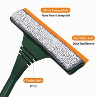 Outil de nettoyage de fenêtres à longue portée, perche en acier inoxydable pour fenêtres, miroirs, murs de douche, sols durs, usage domestique