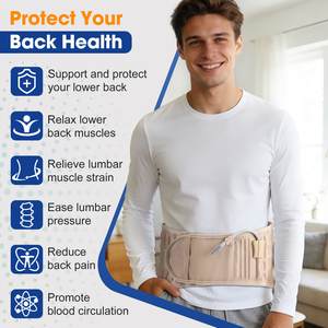 Ceinture de décompression lombaire médicale en cuir Fitease pour soulager la douleur, soutien du dos, traction d'air lombaire - Product Image 2