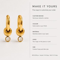 18K Gold Plated Stainless Steel White Zircon Dangle Earrings Modern Minimalist Trendy Drop Earrings for Women Gift