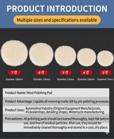 Tampons de polissage en laine double face de 8 pouces de haute qualité pour l'automobile et la marine, éponges de découpe et de polissage pour composés époxy, OEM, grain 400