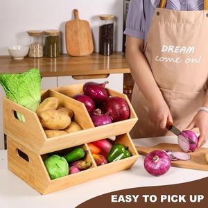 Pantry Organizers and Storage Potato and Onion Storage <b>Bin</b> Bamboo Storage <b>Bins</b> Countertop and Vegetable Storage - Product Image 1