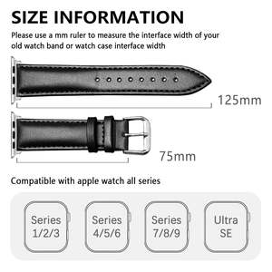 Correa de Reloj de Cuero de Becerro Upro para Apple Watch SE 3 2 Series 11 10 9 8 ultra 3 2 42mm 45mm 46mm Correa de Reloj de Buena Calidad - Product Image 4