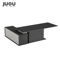 Meubles de bureau commerciaux, bureau de direction moderne en forme de L, table de bureau de luxe pour patron, bureaux de direction en bois pour PDG