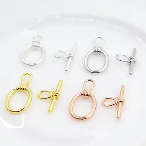 925 Sterling silver OT Buckle making bracelet necklace buckle DIY production bead accessories hemp rope closing buckle