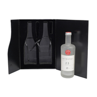 Boîte en papier rigide recyclable personnalisable pour vin et spiritueux whisky boîte cadeau pour vin rouge et vodka avec doublure en éponge gaufrée