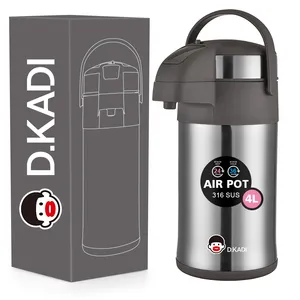 3L 4L Parede Dupla Aço Inoxidável Vacuum Flask Pot Bomba De Ar De Café De Grande Capacidade Garrafa De Água Garrafa Térmica Com Alça