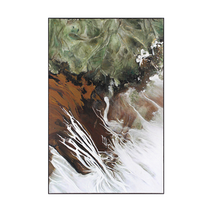 Art mural minimaliste plage impasto bleu océan vagues peinture à l'huile déco entrée maison - Product Image 6
