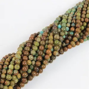 Factory Wholesale Genuine Natural Hubei Turquoise Smooth Loose Gemstone Beads High Quality For Jewelry Making