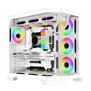 Nouveau design, châssis de PC de jeu ATX M-MATX en verre trempé incurvé, boîtier <span class=keywords><strong>d</strong></span>'<span class=keywords><strong>ordinateur</strong></span> haut de gamme, caractéristiques du cabinet de bureau - Product Image 2