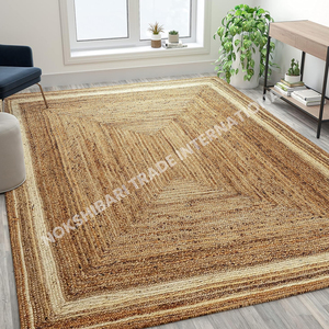 Tapis en jute tissé à la main en fibre naturelle Matériau écologique idéal pour le salon, la chambre et la décoration intérieure Looks élégants - Product Image 6