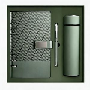 Custom Logo Wholesale Promotional Luxury Business A5 PU Leather Notebook <b>Gift</b> Set with Pen Water Bottle for Official <b>Graduation</b> - Product Image 5