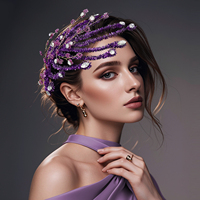 YouLaPan – Pièce de cheveux de mariée exquise, faite à la main, avec plumes artificielles, élégante, pour banquet et danse, YXA376