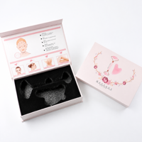 Boîte d'emballage cadeau de luxe personnalisée avec logo blanc et fermeture magnétique pour ensemble de soins de la peau, rouleau de jade et pierre Gua Sha